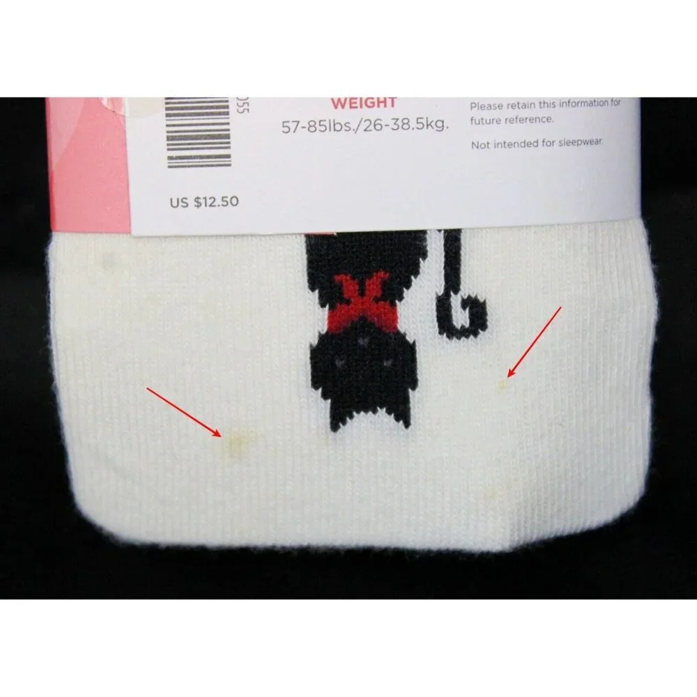 2007 Gymboree Glamour Kitty Tights sz 8-10 NWT Winter Cat with Red Bow